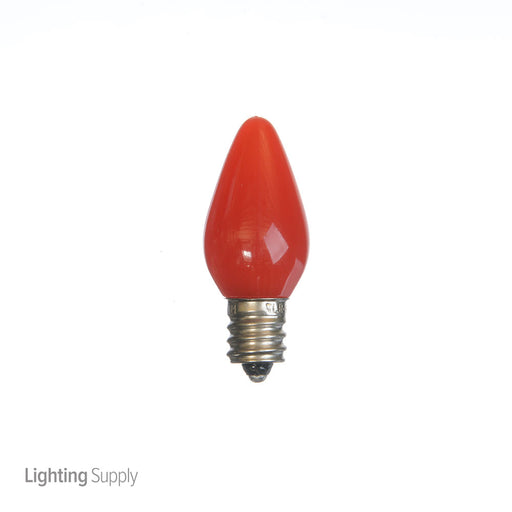 Standard 0.65W C7 LED Candelabra E12 Base Red Torpedo Stringer Bulb (C7/CAND/RD/36V-130V)