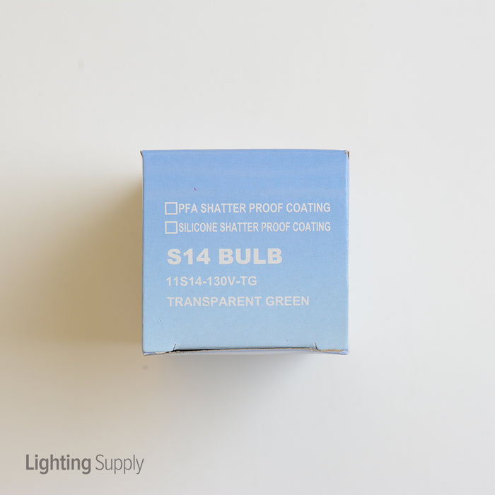Standard 11W Transparent Green 130V Medium Base S14 Sign Bulb (11S14/TG130)
