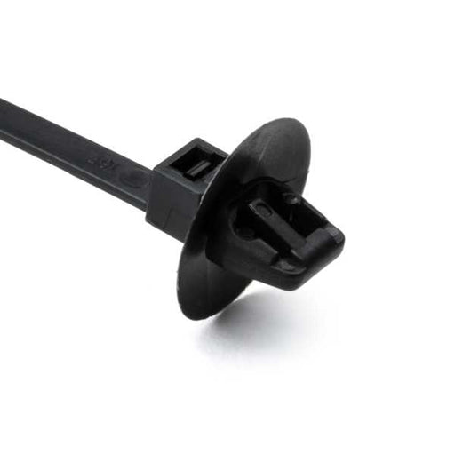 HellermannTyton 1-Piece Cable Tie/Arrowhead Mount With Disc For Oval Holes 6.3 Inch Long Hole Diameter .24 Inch-.48 Inch PA66HS Black 500 Per Package (126-00015)