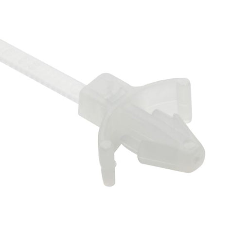 HellermannTyton 1-Piece Cable Tie/Arrowhead Mount With Wings 4.5 Inch Long 18 Pounds 0.19-0.22 Inch Mounting Hole PA66 Natural 100 Per Package (126-00041)