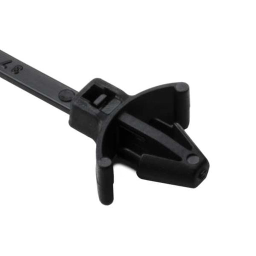 HellermannTyton 1-Piece Cable Tie/Arrowhead Mount With Wings 4.5 Inch Long 18 Pounds 0.19-0.22 Inch Mounting Hole PA66HS Black 1000 Per Package (126-00042)