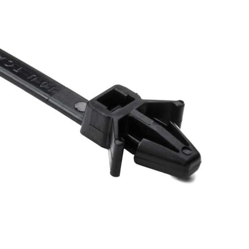 HellermannTyton 1-Piece Cable Tie/Arrowhead Mount With Wings 6 Inch Long 50 Pounds 0.24-0.26 Inch Mounting Hole PA66HIRHS Black 500 Per Bag (126-00049)