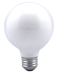 Sylvania 25G25/W/RP 120V Incandescent G25 Decor Bulb Shape Soft White Finish Medium Aluminum Base 25W 120V 2850K (14286)