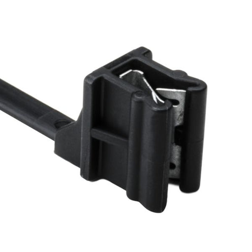 HellermannTyton 1-Piece Cable Tie And Edge Clip 8 Inch Long EC12 Panel Thickness .04 Inch-.12 Inch 50 Pounds PA66HS Black 500 Per Bag (148-00200)