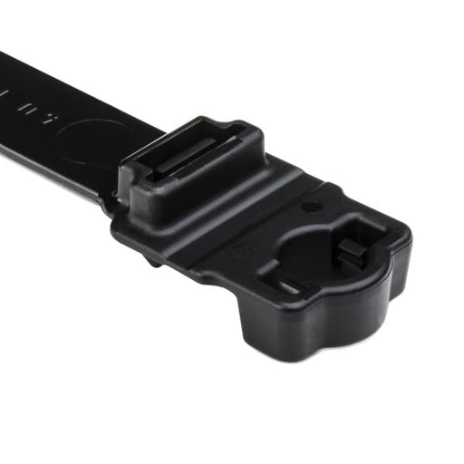 HellermannTyton Wide Strap Cable Tie With 8mm Stud Mount 9.7 Inch Long .5 Inch Wide PA66HIRHSUV Black 300 Per Bag (157-00034)