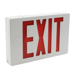 Sylvania EXITCOMBO1A/RDVTHS/U/WH/EM Exit Sign Combination LED 1A Red Letters 120/277V Surface Mounted White Finish 6000K (60759)
