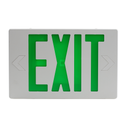 Sylvania EXIT1A/GDV/U/WH/EM Exit Sign LED 1A Green Letters 120/277V Surface Mounted White Finish (60762)