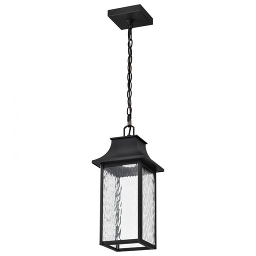SATCO/NUVO Austen Collection 1-Light Outdoor Hanging Fixture LED Smart - Starfish RGBTW CCT Selectable Matte Black Clear Water Glass (62-5996)