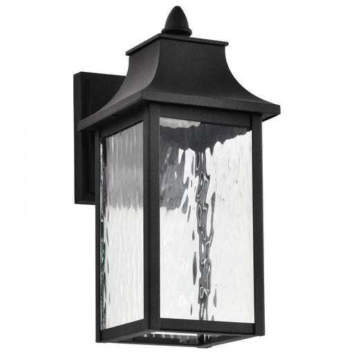 SATCO/NUVO Austen Collection 1-Light Outdoor Small Wall Fixture LED Smart - Starfish RGBTW CCT Selectable Matte Black Clear Water Glass (62-5997)