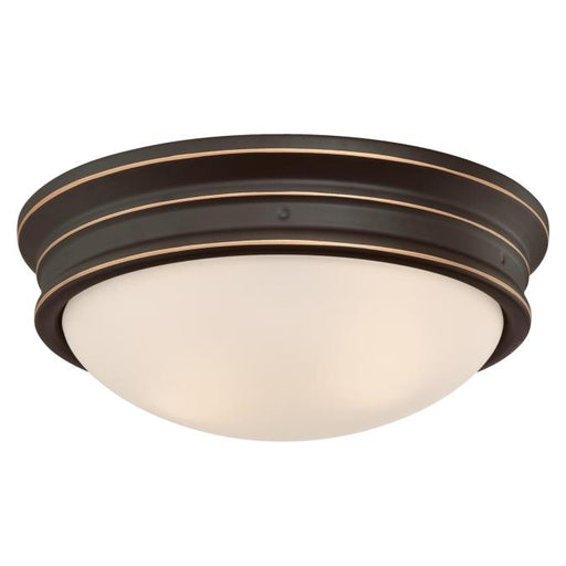 Westinghouse 13 Inch Meadowbrook 2 Light Fixture Flush Mount Oil Rubbed Bronze Finish With Highlights (6370600)