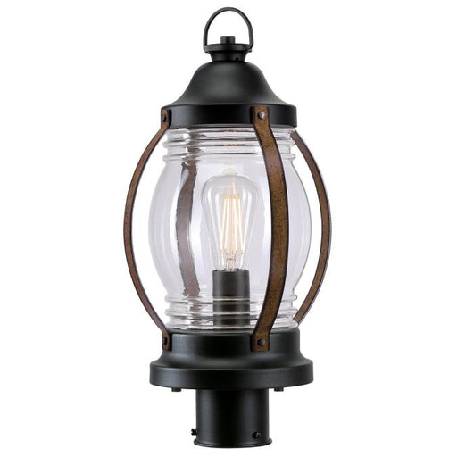 Westinghouse Post Top Fixture Textured Black And Barnwood Finish Clear Glass (6578800)