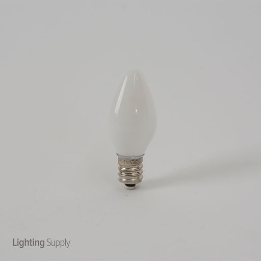 Standard 7W C7 Incandescent 130V Candelabra E12 Base White Stringer Bulb (7C7/W130)