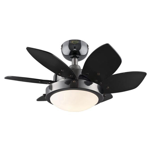 Westinghouse 24 Inch Ceiling Fan Gun Metal Finish Reversible Blades Black/Graphite Opal Frosted Glass (7224600)