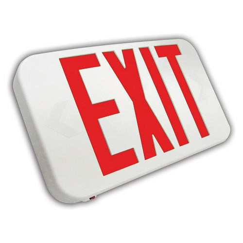 Best Lighting Products Thermoplastic Exit Sign Red Letters White Housing No Battery Backup V2 (EZRXTEU2RW-V2)