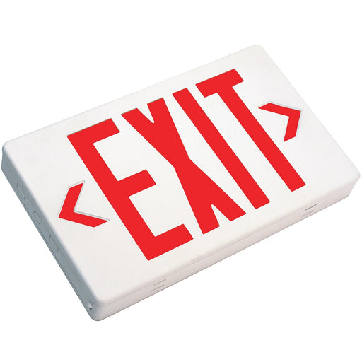 Best Lighting Products Thermoplastic Exit Sign Red Letters White Housing AC Only No Self-Diagnostics Dual Circuit Operation No Custom Wording Not (EZXTEU2RW2C)