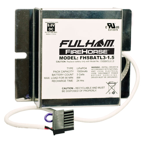 Fulham Hotspot 2 Battery Pack LiFePO4 (Lithium Iron) 3 Cells 1.5 Amp Hours Equals 8W Maximum Load For 90 Minutes (FHSBATL3-1.5)