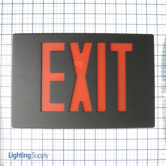 Best Lighting Products Die-Cast LED Exit Single Face Red Letters Available In Black Housing And Face Battery Backup (KXTEU1RBBEM)