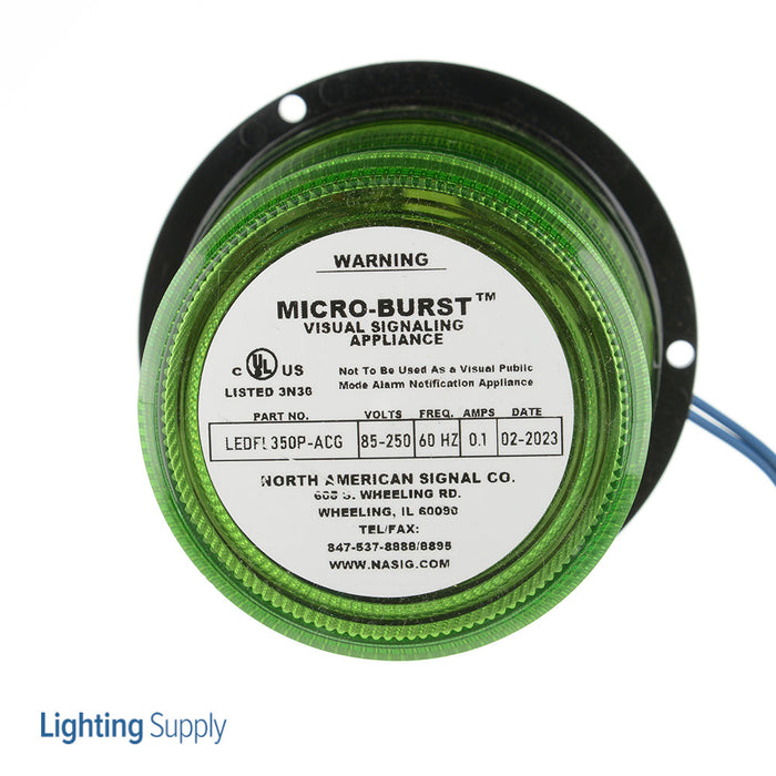North American Signal Company Single Flash LED Beacon UL Listed Green (LEDFL350-ACG)