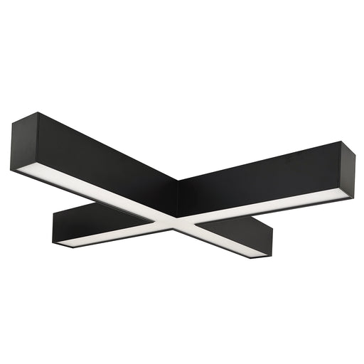 Nora X Shaped L-Line LED Indirect/Direct Luminaire Selectable CCT 6028Lm Black Finish (NLUD-X334B)