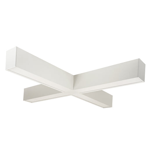 Nora X Shaped L-Line LED Indirect/Direct Luminaire Selectable CCT 6028Lm White Finish (NLUD-X334W)