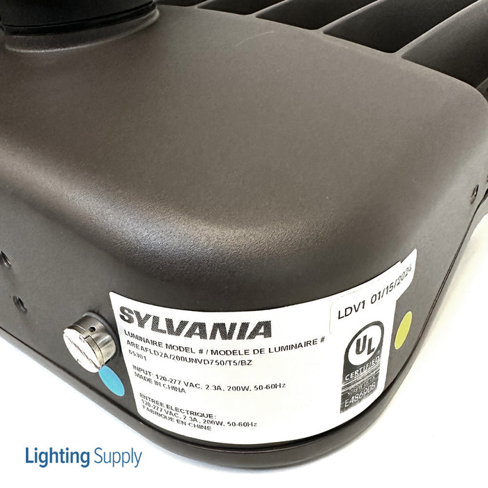 Sylvania Area Light 2A 200W 120-277V 0-10V Dimming 70 CRI 5000K T5 Distribution7P NEMA Receptacle Bronze Painted Finish (65301)