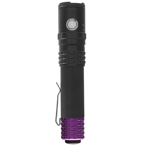 Nightstick Metal USB Dual-Light Flashlight White Spot UV Flood Li-Ion Black (UVR-588XL)
