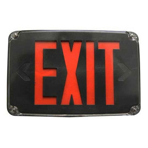 Best Lighting Products Compact Polycarbonate Exit Sign Double Face Red Letters Black Housing AC Only No Self-Diagnostics Dual Circuit Operation-120V Input Tamper-Proof Hardware No Custom Wording (WLEZXTEU2RB2C-120-TP)