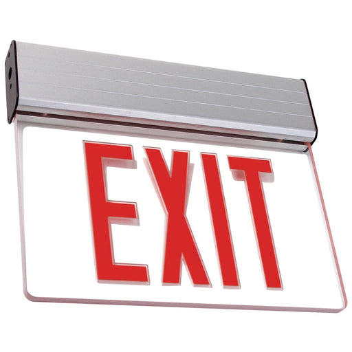Best Lighting Products LED Single Faced Clear Edge Lit Exit Sign With Red Letters Battery Backup (ELXTEU1RCAEM)