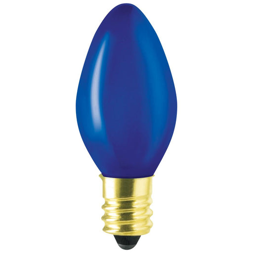 Standard 7W C7 Incandescent 130V Candelabra E12 Base Ceramic Blue Stringer Bulb (7C7/CB130)