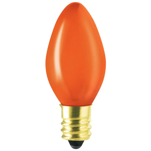 Standard 7W C7 Incandescent 130V Candelabra E12 Base Ceramic Orange Stringer Bulb (7C7/CO130)