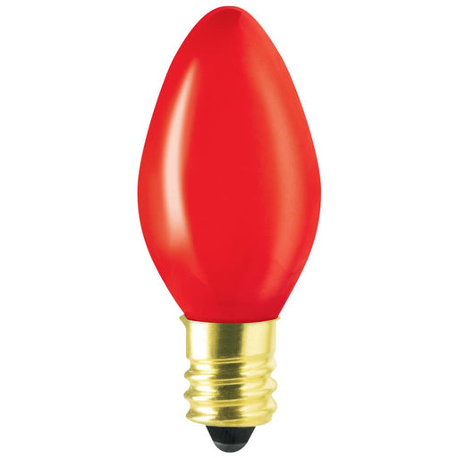 Norman 7W C7 Incandescent 130V Candelabra E12 Base Ceramic Red Stringer Bulb (7C7/CR130)