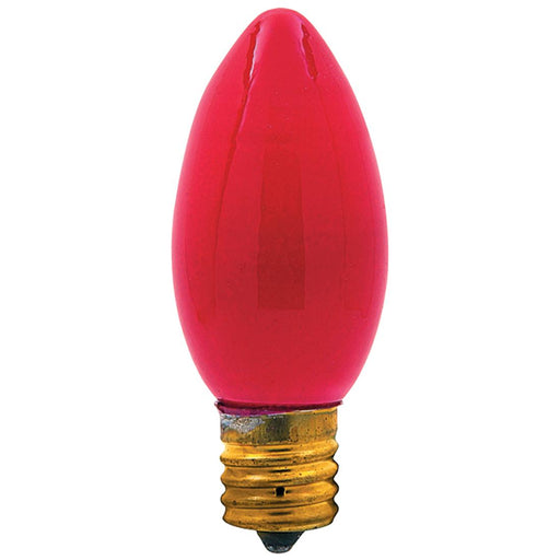 Standard 7W C9 Incandescent 130V Intermediate E17 Base Ceramic Red Stringer Bulb (7C9N/CR130)