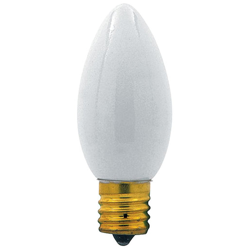 Standard 7W C9 Incandescent 130V Intermediate E17 Base White Stringer Bulb (7C9N/W130)