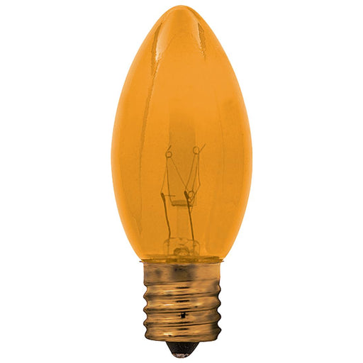 Standard 7W C9 Incandescent 130V Intermediate E17 Base Transparent Amber Stringer Bulb (7C9N/TA130)