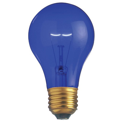 Standard 25W A19 Incandescent 130V Medium (E26) Base Transparent Blue Bulb (A19BLU25T)