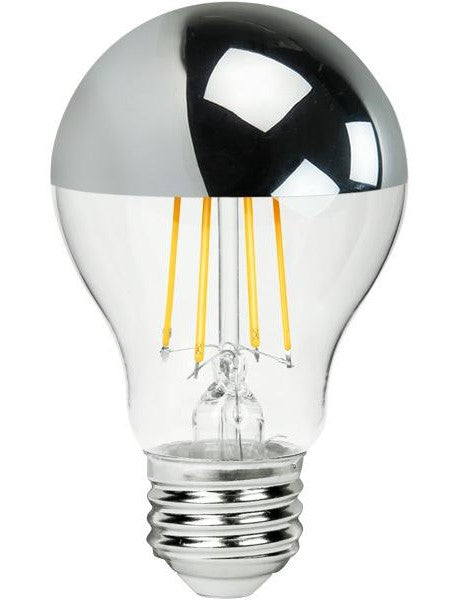 Aamsco Hybrid LED A19 Lamp 6W 48Lm Medium Screw Silver Bowl (LED-6WSB-A19HYBRID-DIM)