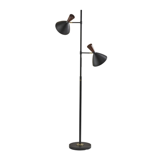 Adesso Arlo Tree Lamp Black With Walnut Rubber Wood Accent (3488-01)