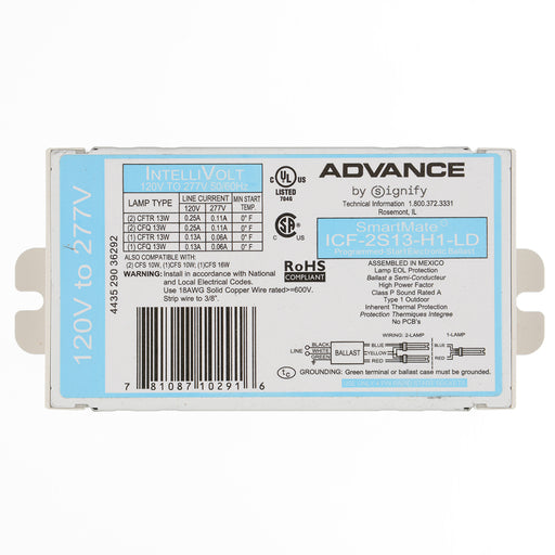 Advance ICF2S13H1LDK Electronic Ballast 2 13W Compact Fluorescent 4-Pin 120-277V Kit (913700500811)