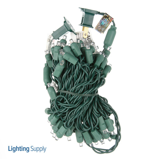 American Lighting LED Light String 23.5 Foot Length 4.8W 70 LEDs Per String 4 Inch Spacing Green Wire 120V Pure White (5MM-70/4-G-PW-S)