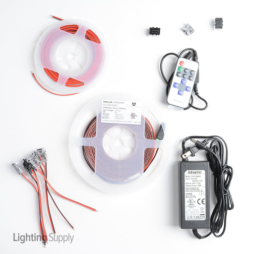 American Lighting American Trulux 16.4 Foot Standard Grade LED Tape Light Kit-Single Color-3000K 24V 2.7W Per Foot 10Mm Wide Warm White (STL-WW-5MKIT)