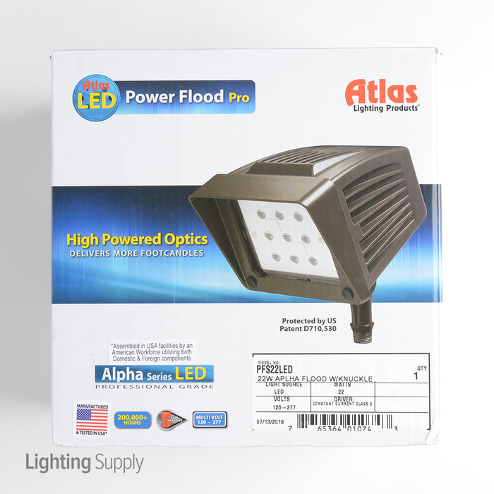 ATLAS Optic Floods NEMA 2000Lm 22W LED Floodlight With Knuckle Mount NEMA 4500K CCT Bronze (PFS22LED)