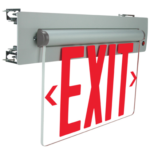 Exitronix Universal LED Edge-Lit Exit Sign Single/Double Face Green Letters Nickel Cadmium Battery Surface/Recessed Mount White (S900U-WB-SR-G-WH)