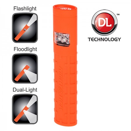 Nightstick Dual-Switch Dual-Light LED Flashlight-Red-2 AAA Batteries (NSP-1400R)