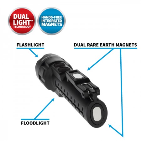 Nightstick Multi-Purpose Dual-Light With Magnet-Black-3 AA Batteries (NSP-2422B)
