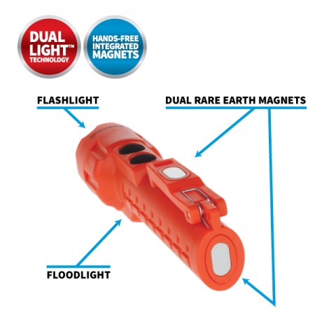 Nightstick Multi-Purpose Dual-Light With Magnet-Red-3 AA Batteries (NSP-2422R)
