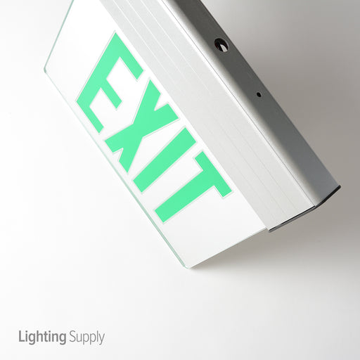Best Lighting Products LED Double Faced Mirror Edge Lit Exit Sign With Green Letters-AC Only (ELXTEU2GMA)