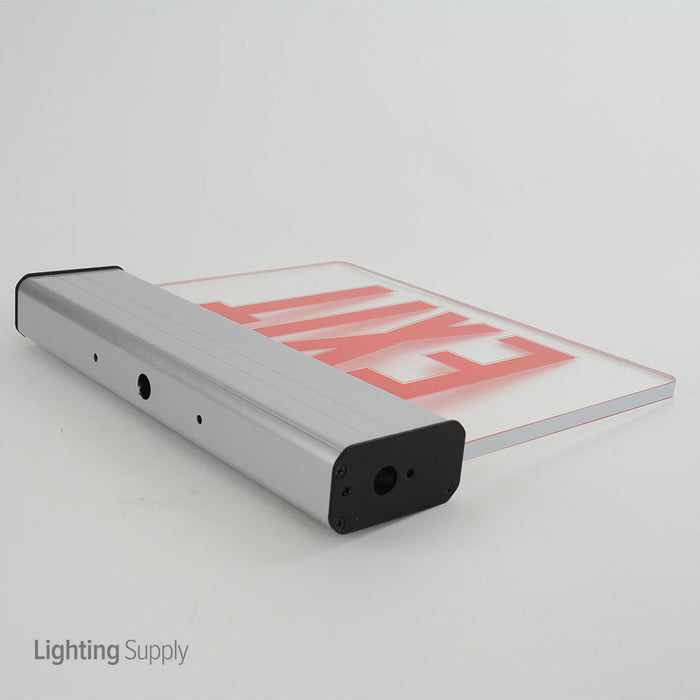 Best Lighting Products LED Single Faced Clear Edge Lit Exit Sign With Red Letters Battery Backup (ELXTEU1RCAEM)