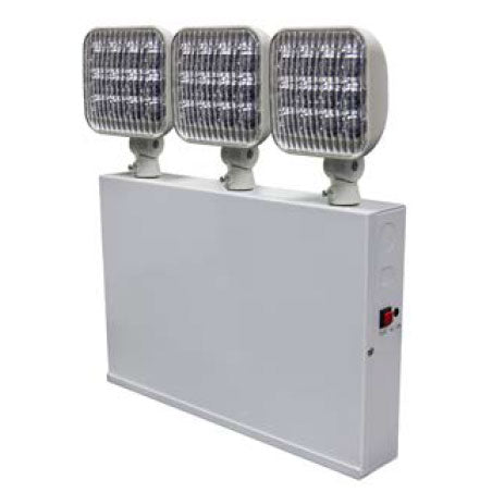 Best Lighting Products New York City Approved Steel Emergency Unit 3 Integral Heads 9W Remote Capacity White Housing (PRLEDNYDXR-83)