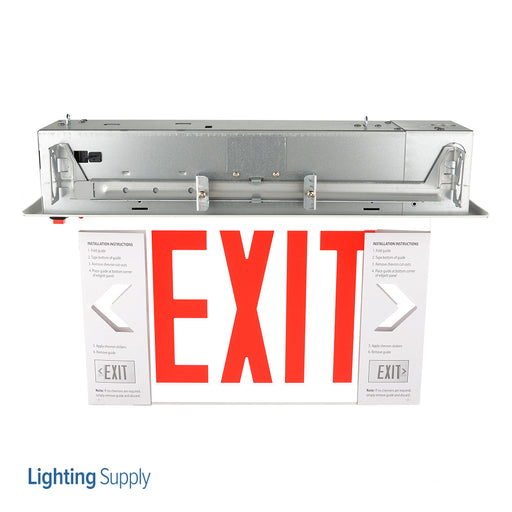 Best Lighting Products REC Edge LIT Single Face Clear Red Letters White Trim Exit Sign (RELZXTE1RCWEM)