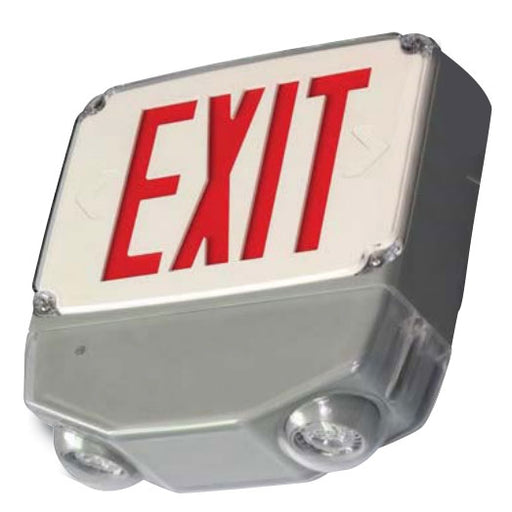 Best Lighting Wet Location Exit And Emergency Combination Single Face Red Letters Optional Housing Rated For Cold Weather Use (White Gray Black) (CWLEZXTEU1RW-CW)